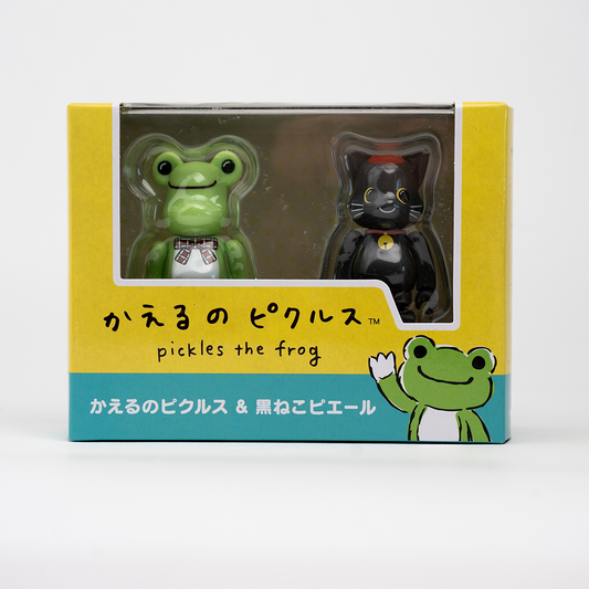 BEARBRICK 100% - Pickles the Frog & Black Cat Pierre (2 figurines)