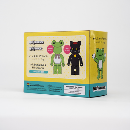 BEARBRICK 100% - Pickles the Frog & Black Cat Pierre (2 figurines)